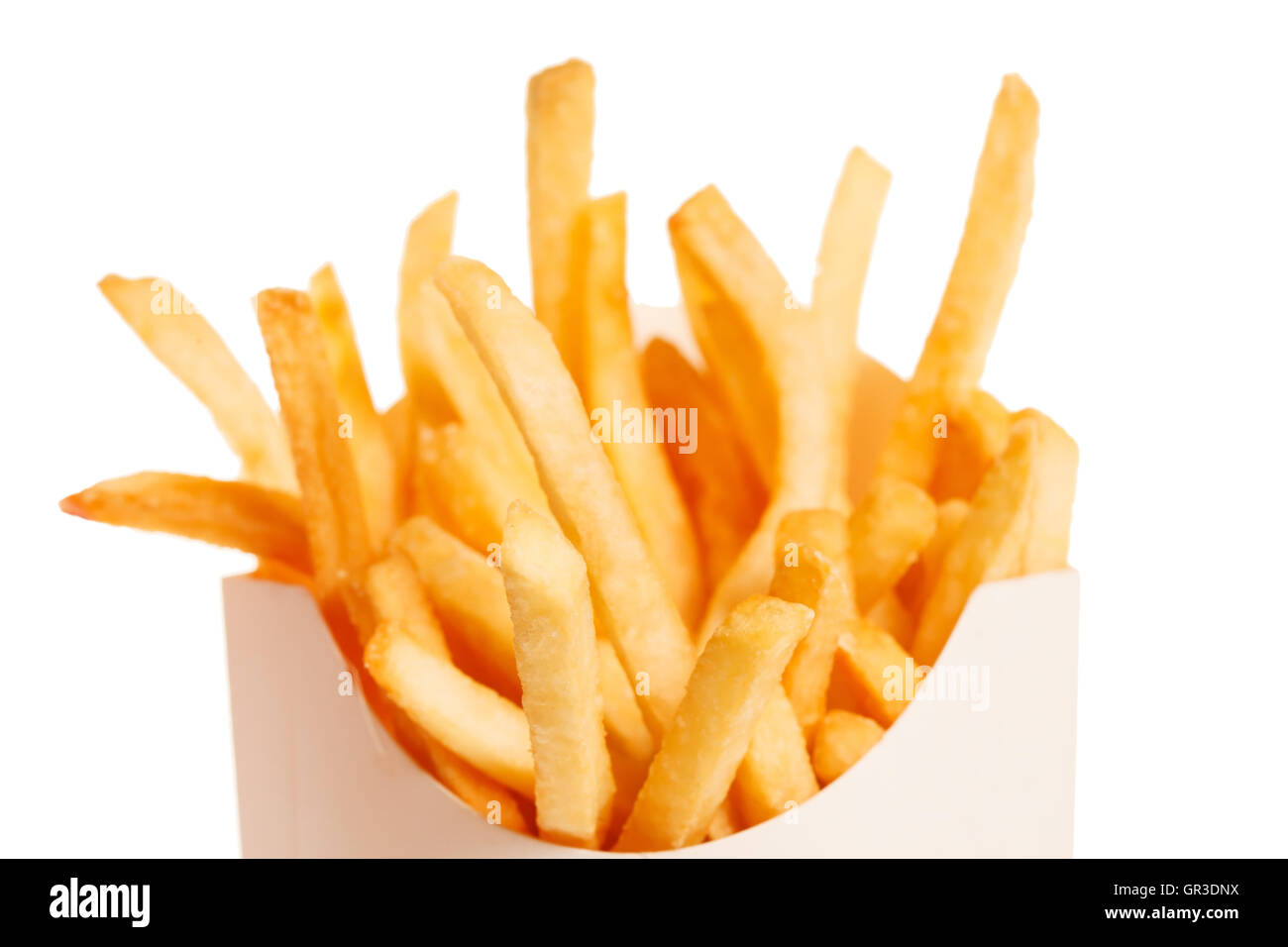 french fries in a paper wrapper Stock Photo