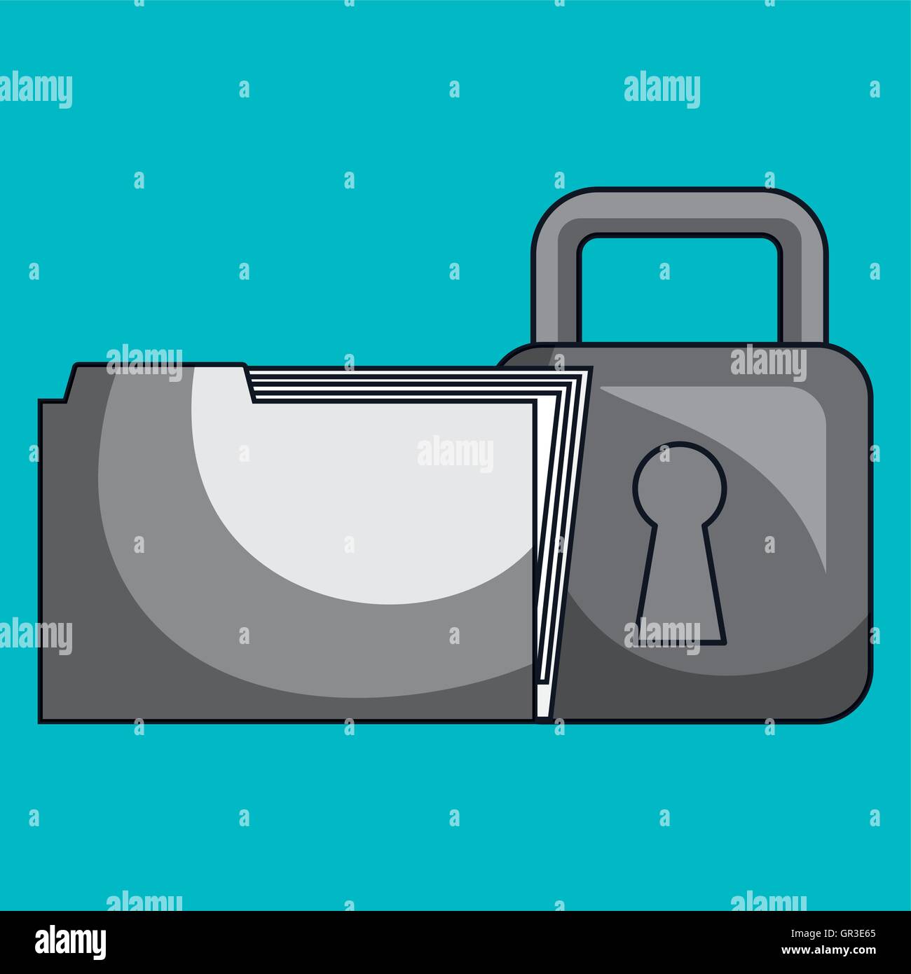 files folder padlock lock Stock Vector Image & Art - Alamy