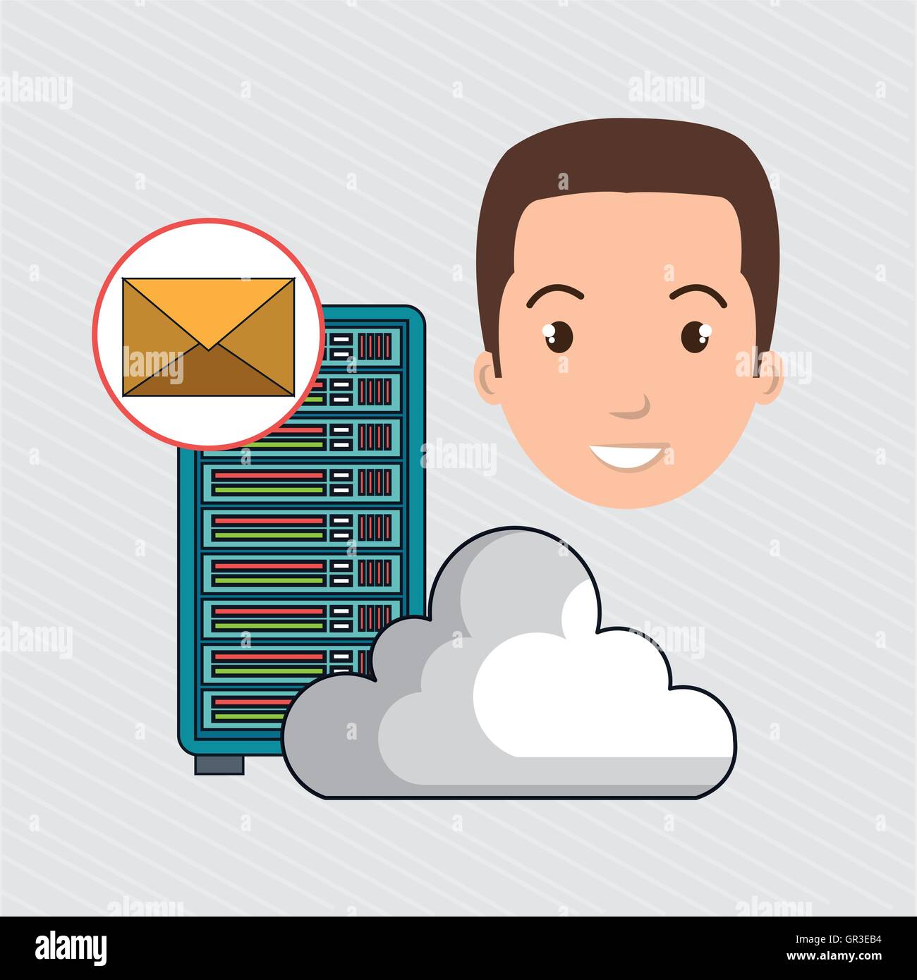 man server cloud computer Stock Vector Image & Art - Alamy