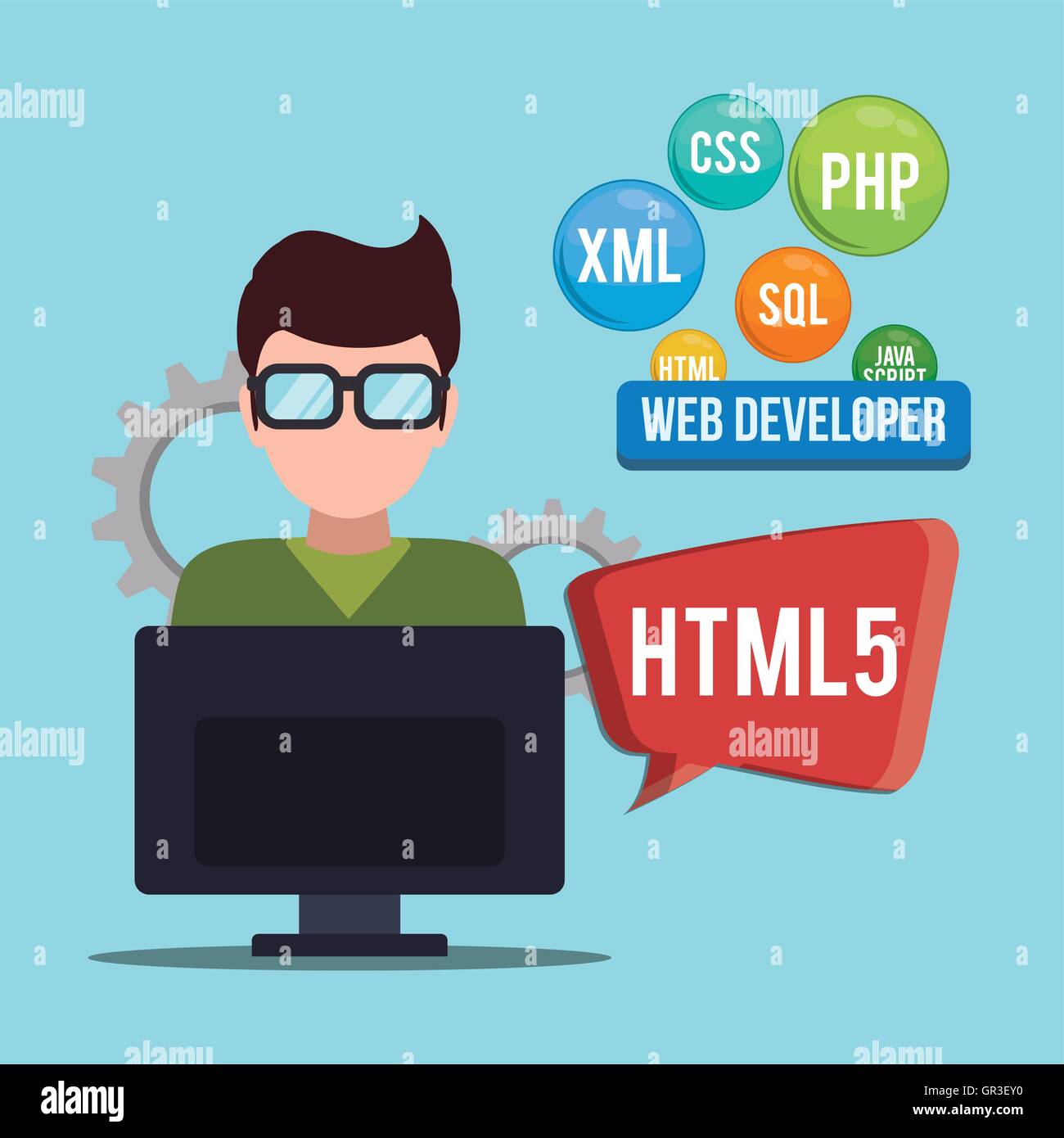 developer web responsive design Stock Vector Image & Art - Alamy