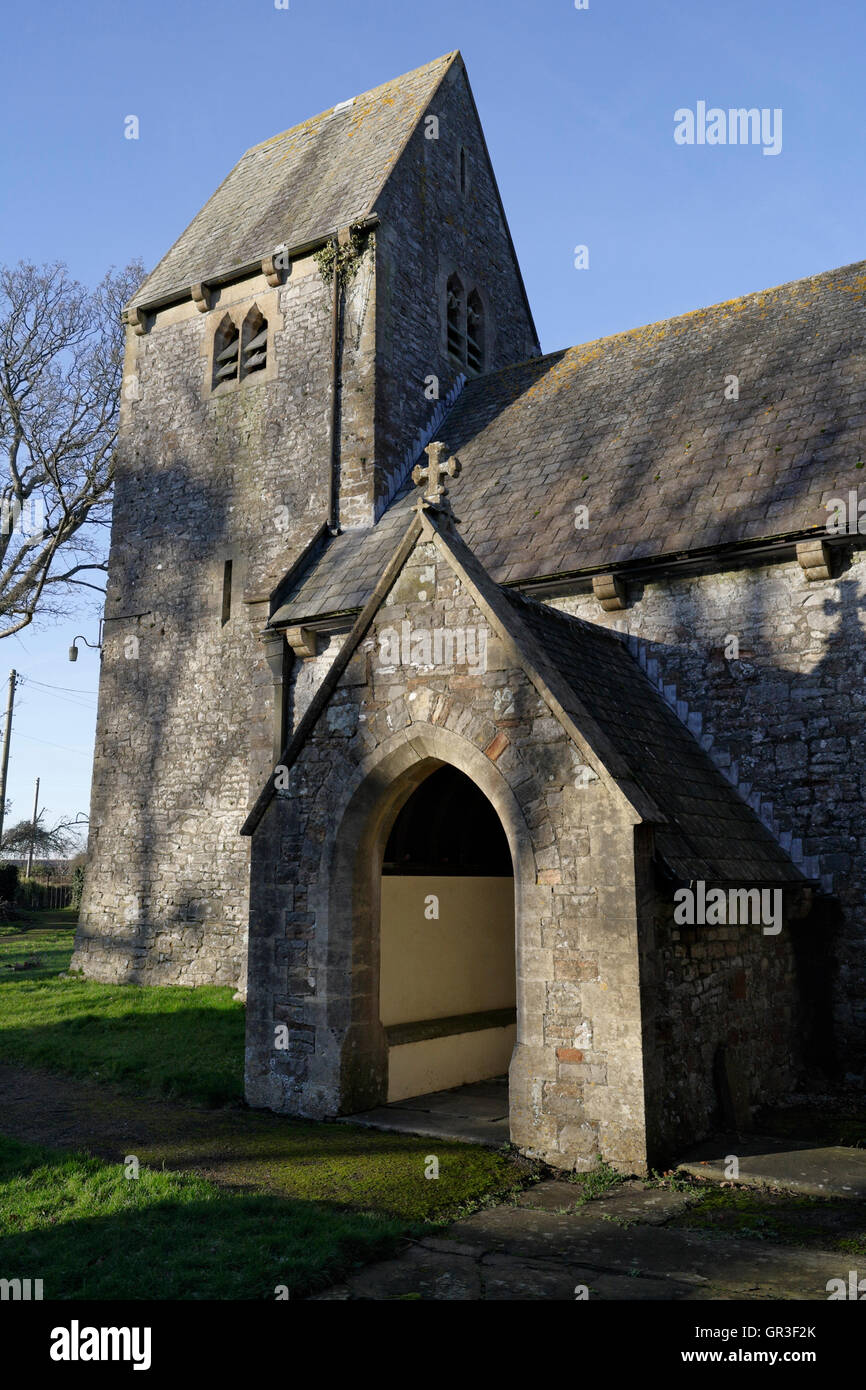 Early Norman church at St Lythans village near Cardiff in Wales UK grade II* listed building place of worship Welsh church Stock Photo