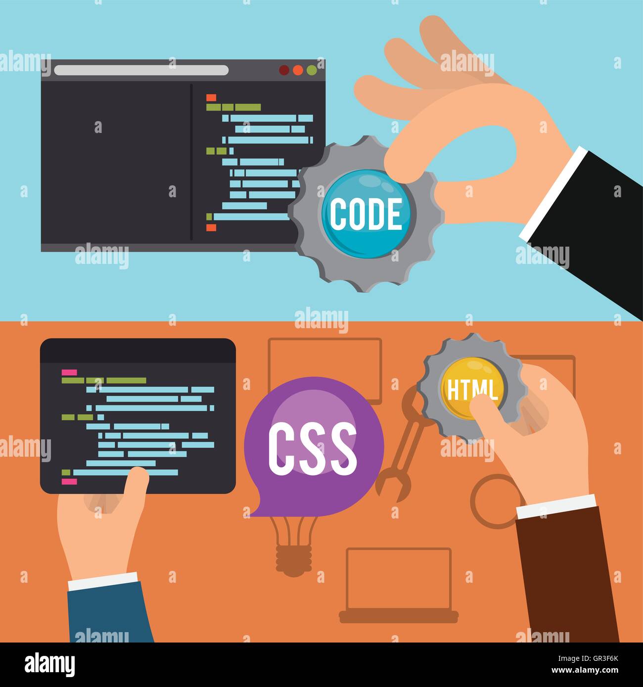 developer web responsive design Stock Vector Image & Art - Alamy