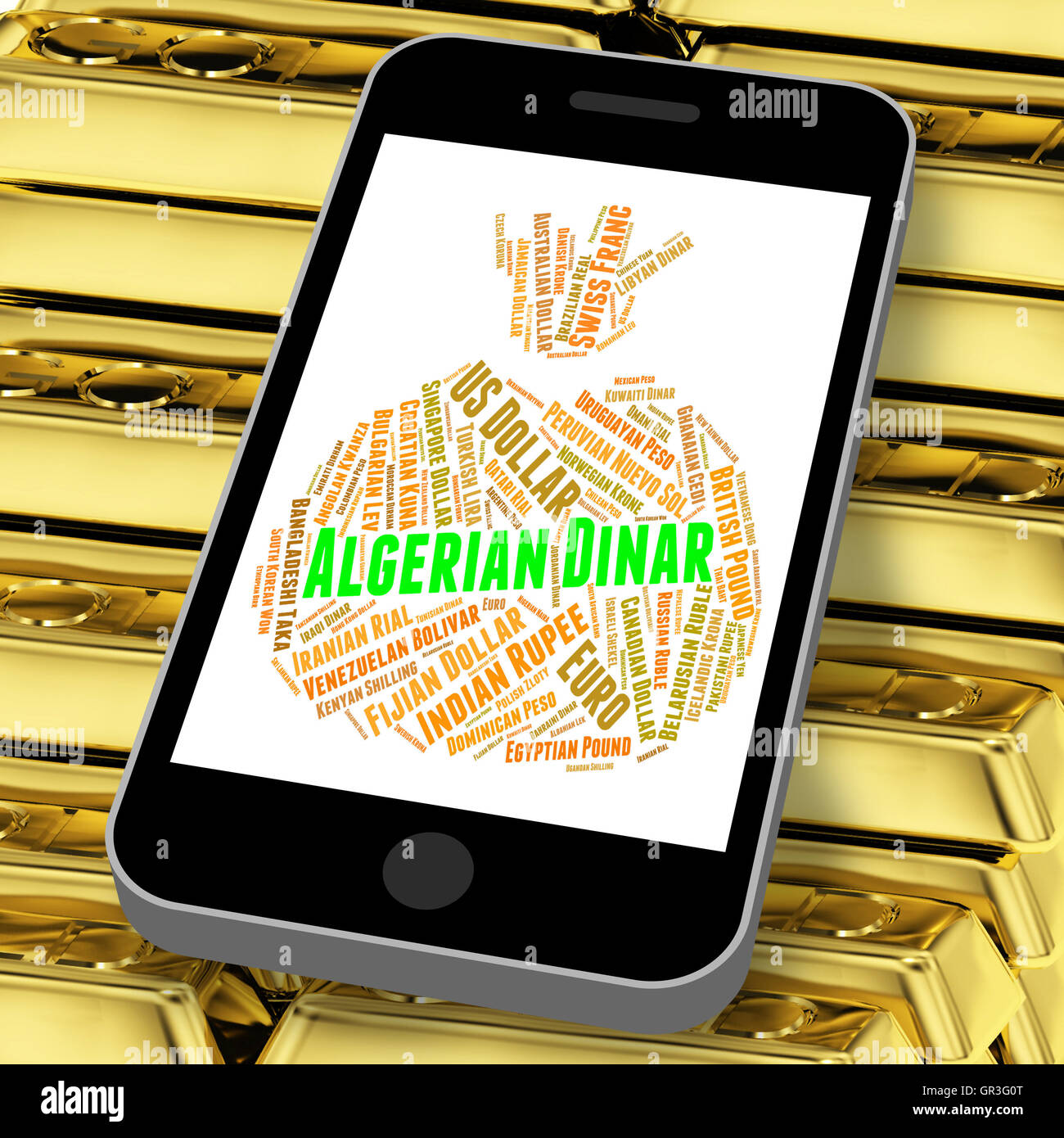 Algerian Dinar Meaning!    Currency Exchange And Dinars Stock Photo - 