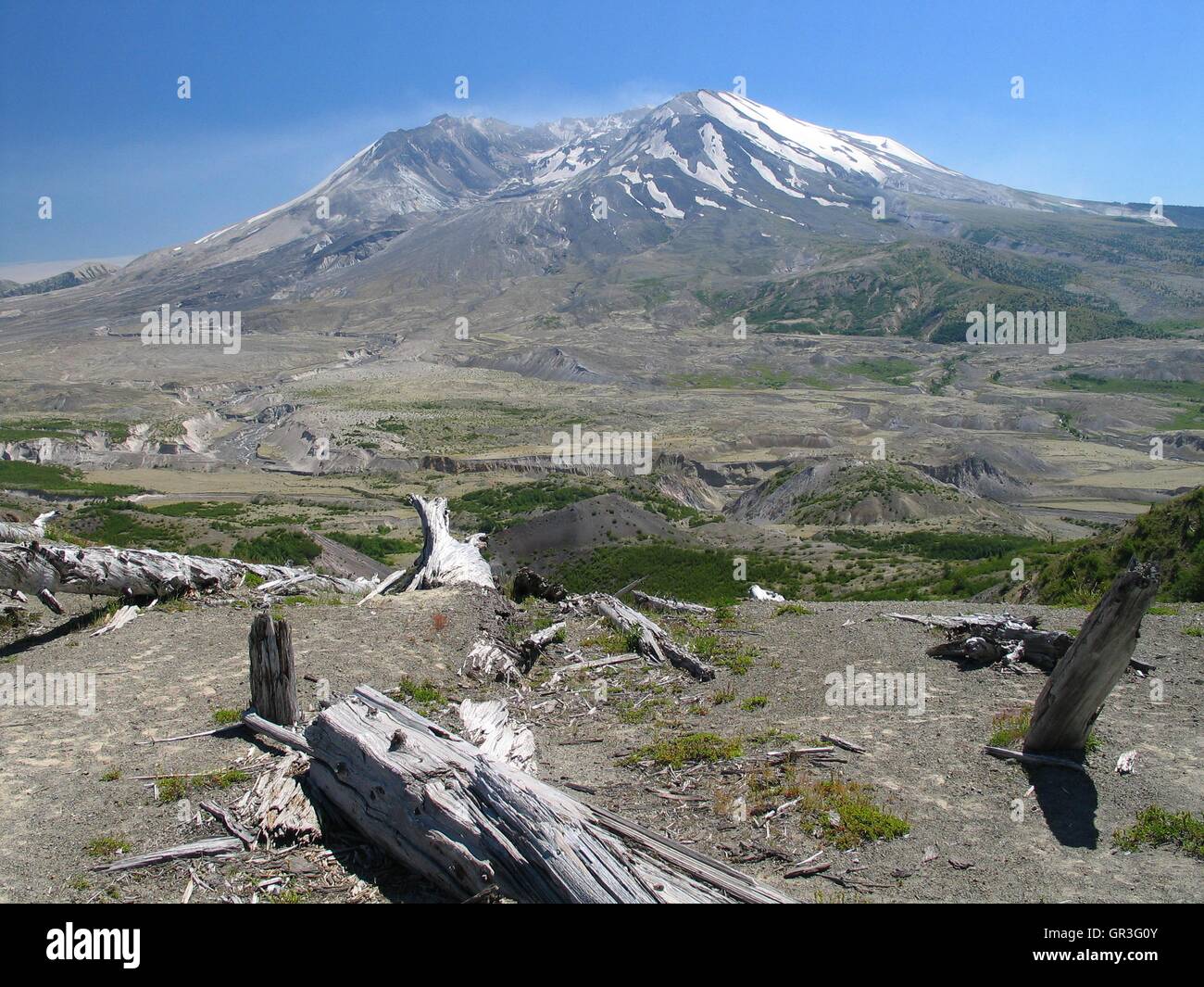 Mt. St. Helens volcano in Washington State in the United State's Pacific Northwest. Stock Photo