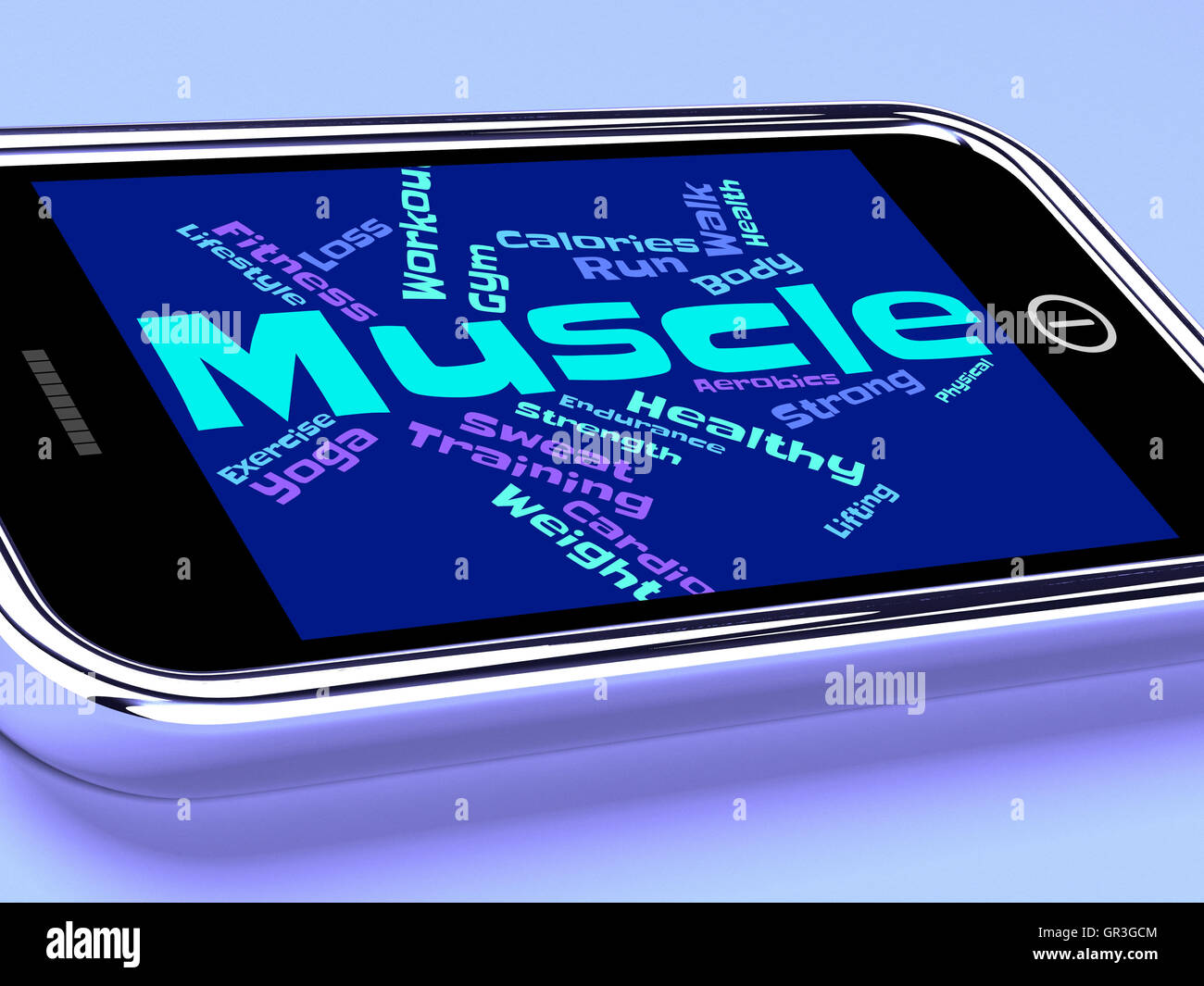Muscle Words Showing Weight Lifting And Bodybuilding Stock Photo Alamy
