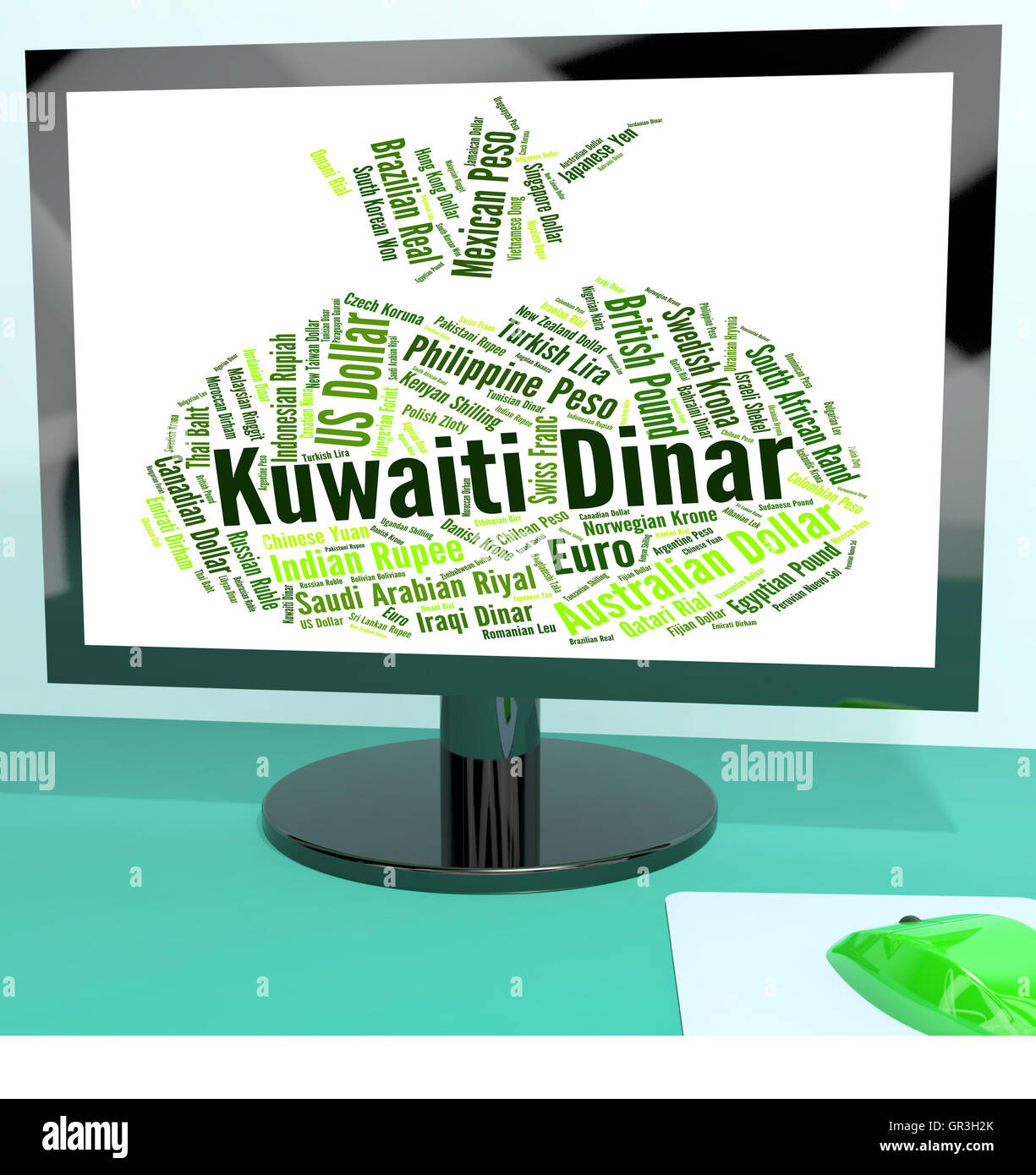 Kuwaiti Dinar Indicating Exchange Rate And Banknote Stock Photo - Alamy 