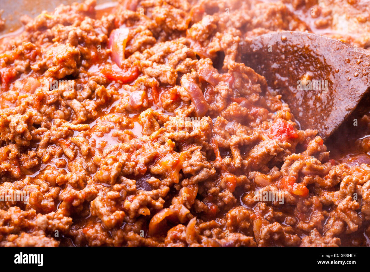 Making a Beef Bolognaise Stock Photo Alamy