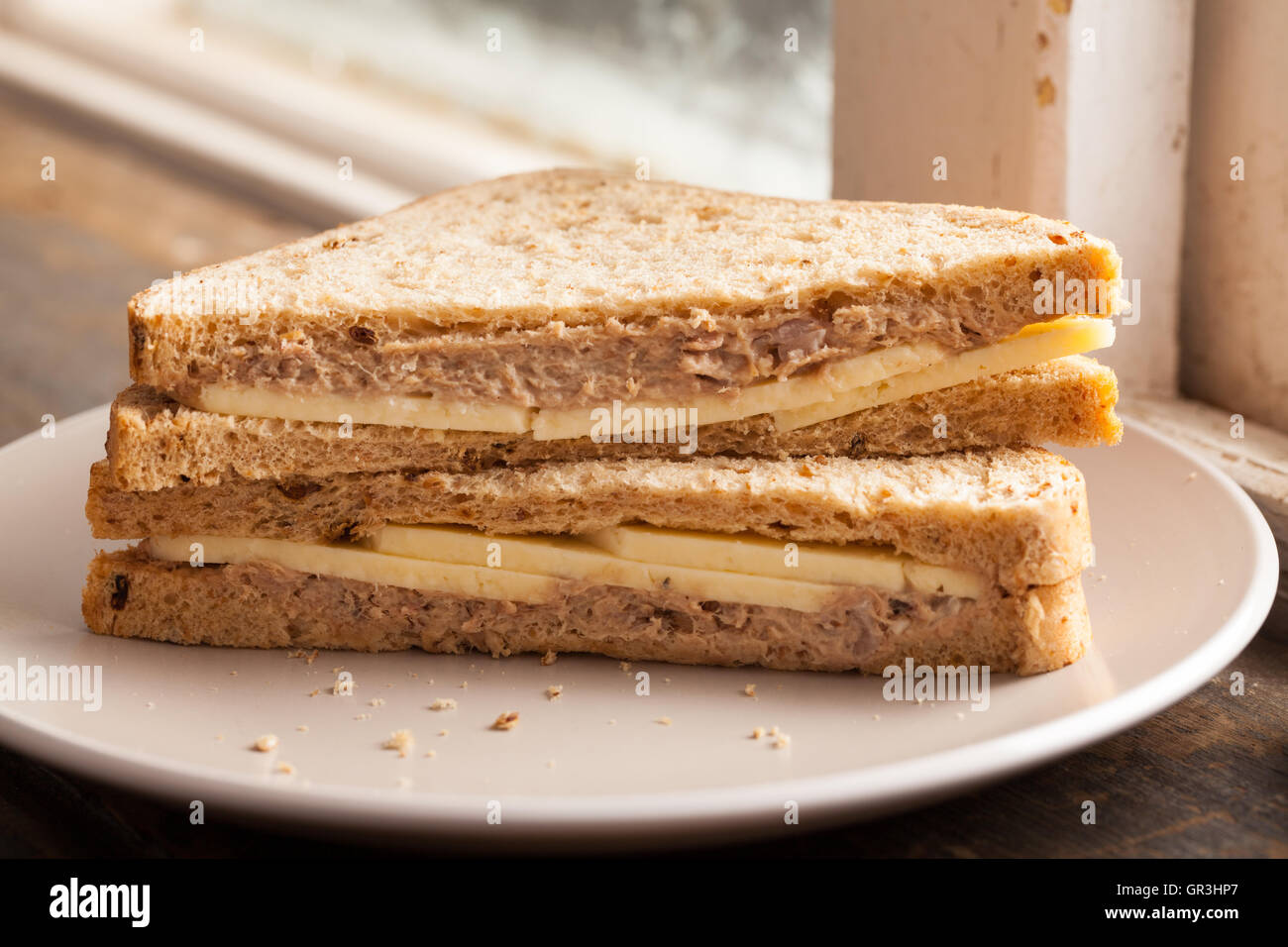 Tuna, mayonnaise and cheese sandwich Stock Photo Alamy