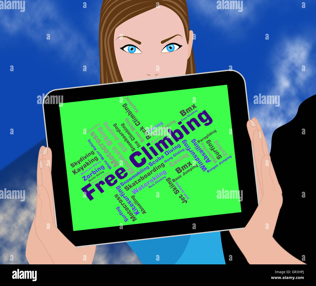 Free Climbing Words Indicating Text Mountain And Climbers Stock Photo