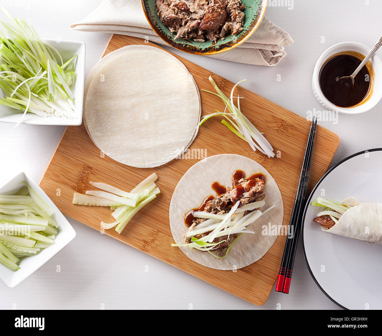 Chinese Crispy Duck being served Stock Photo Alamy