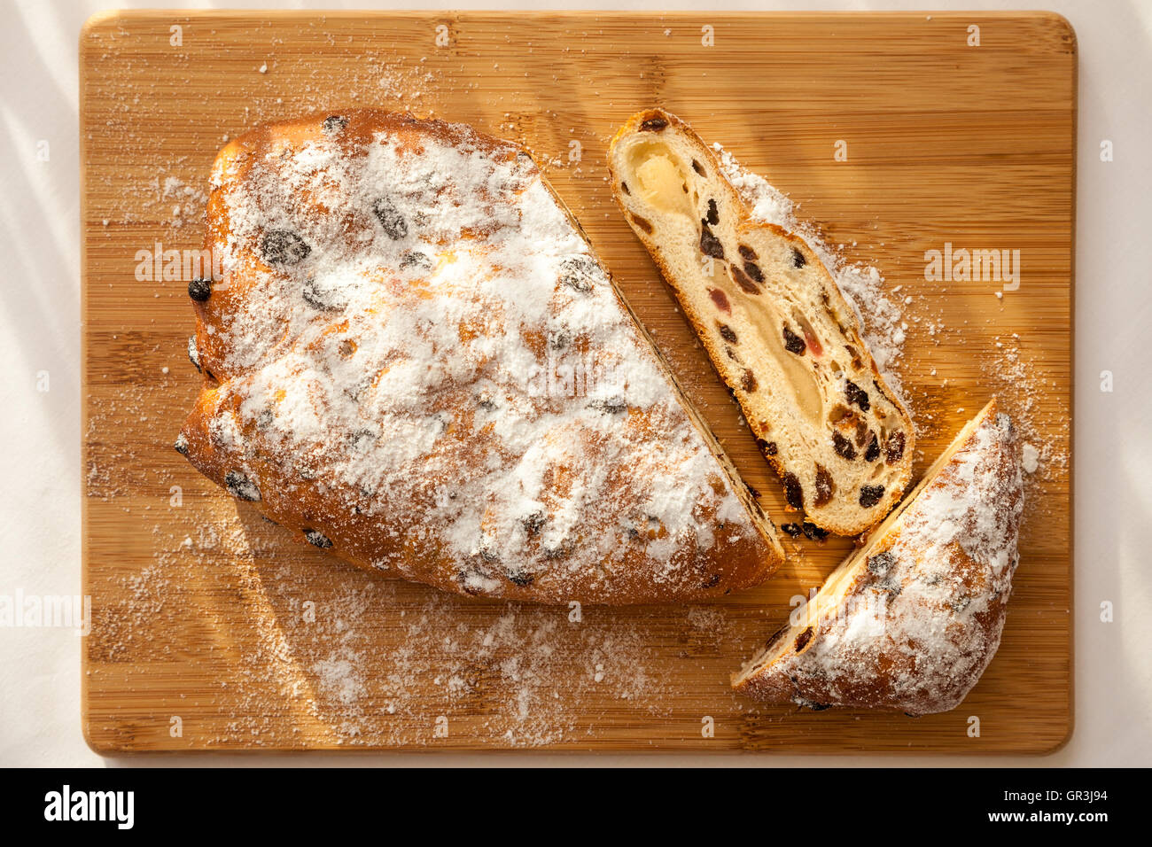 Stollen Cake for Christmas Stock Photo