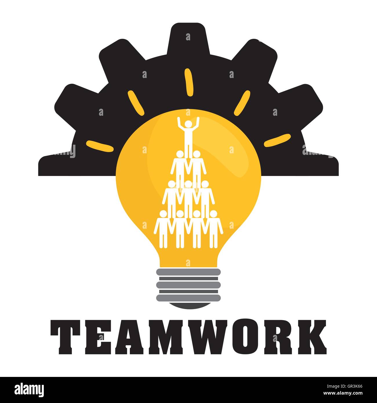 pictogram gears bulb teamwork support design Stock Vector Image & Art ...