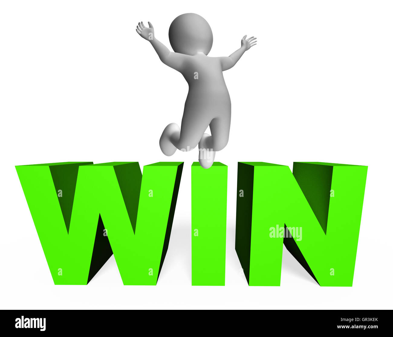 Win Character Meaning Render Victory And Successful 3d Rendering Stock  Photo - Alamy
