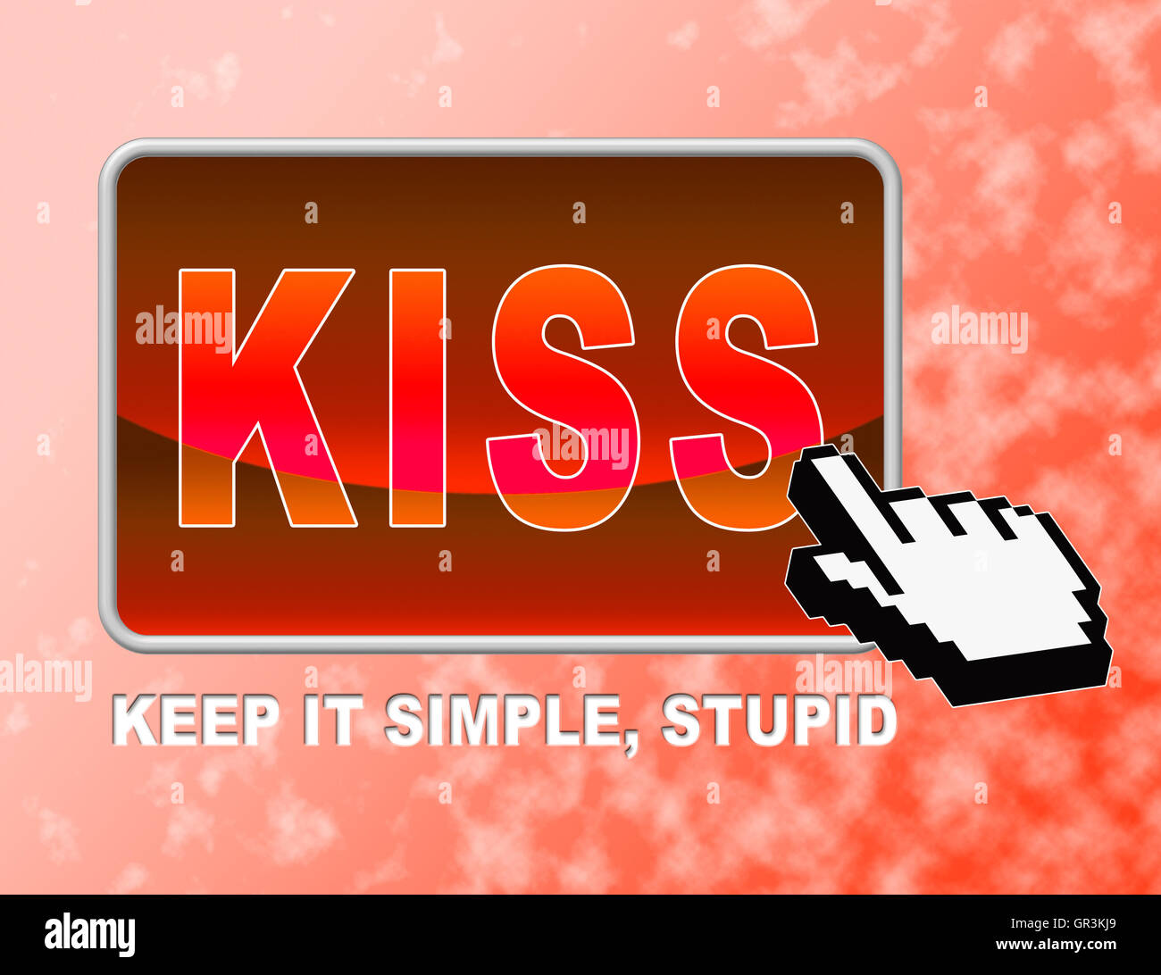 Kiss Button Indicating Keep It Simple And Control Easily Stock Photo