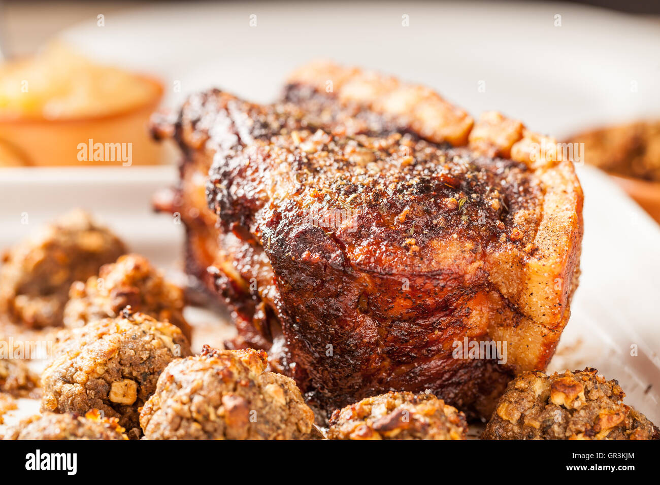 Traditional roast pork joint Stock Photo Alamy