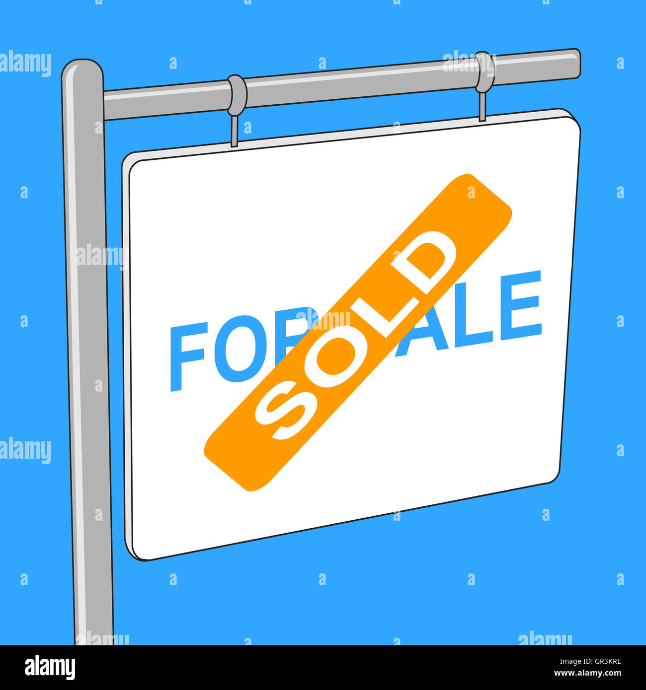 House Sold Meaning Bungalow Properties And Signage Stock Photo Alamy