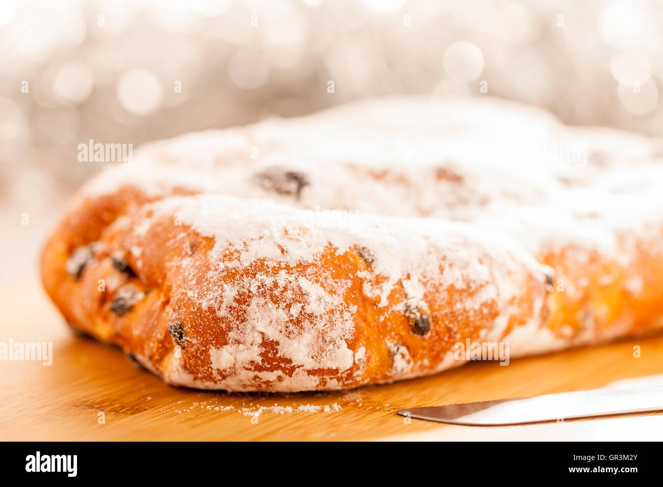 Stollen Cake for Christmas Stock Photo