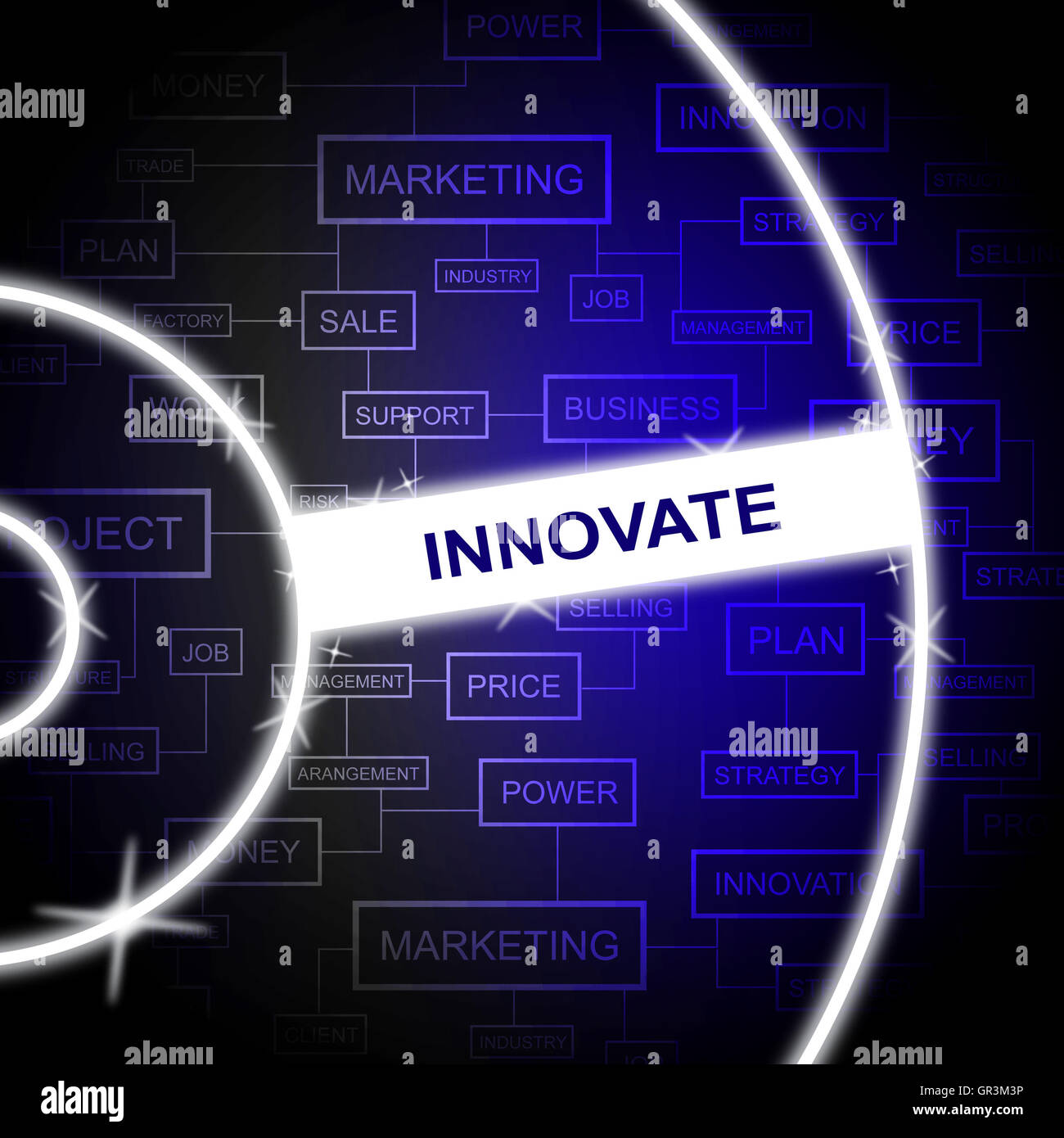 Innovate Word Showing Improves Improve And Words Stock Photo