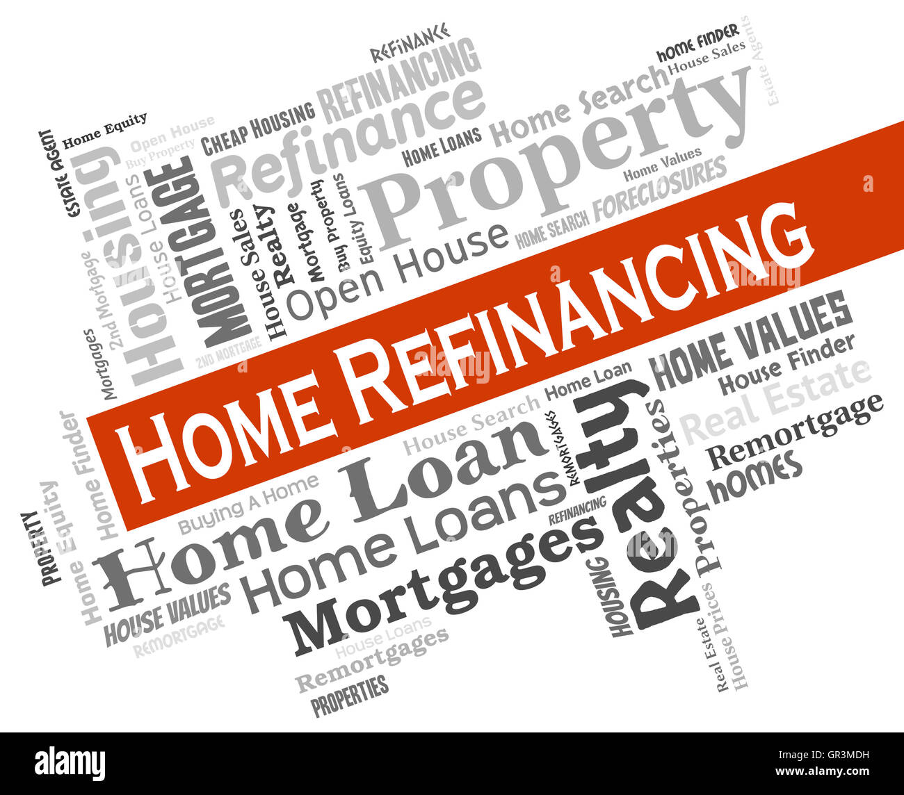 Home Refinancing Showing Financial Finance And Residential Stock Photo