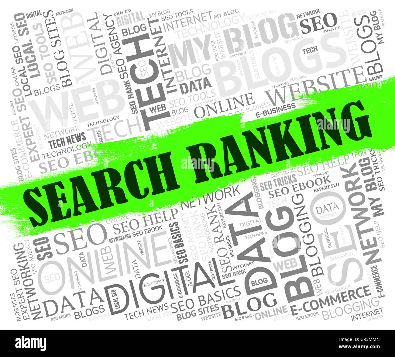 Search Ranking Indicating Internet Ranked And Optimizing Stock Photo