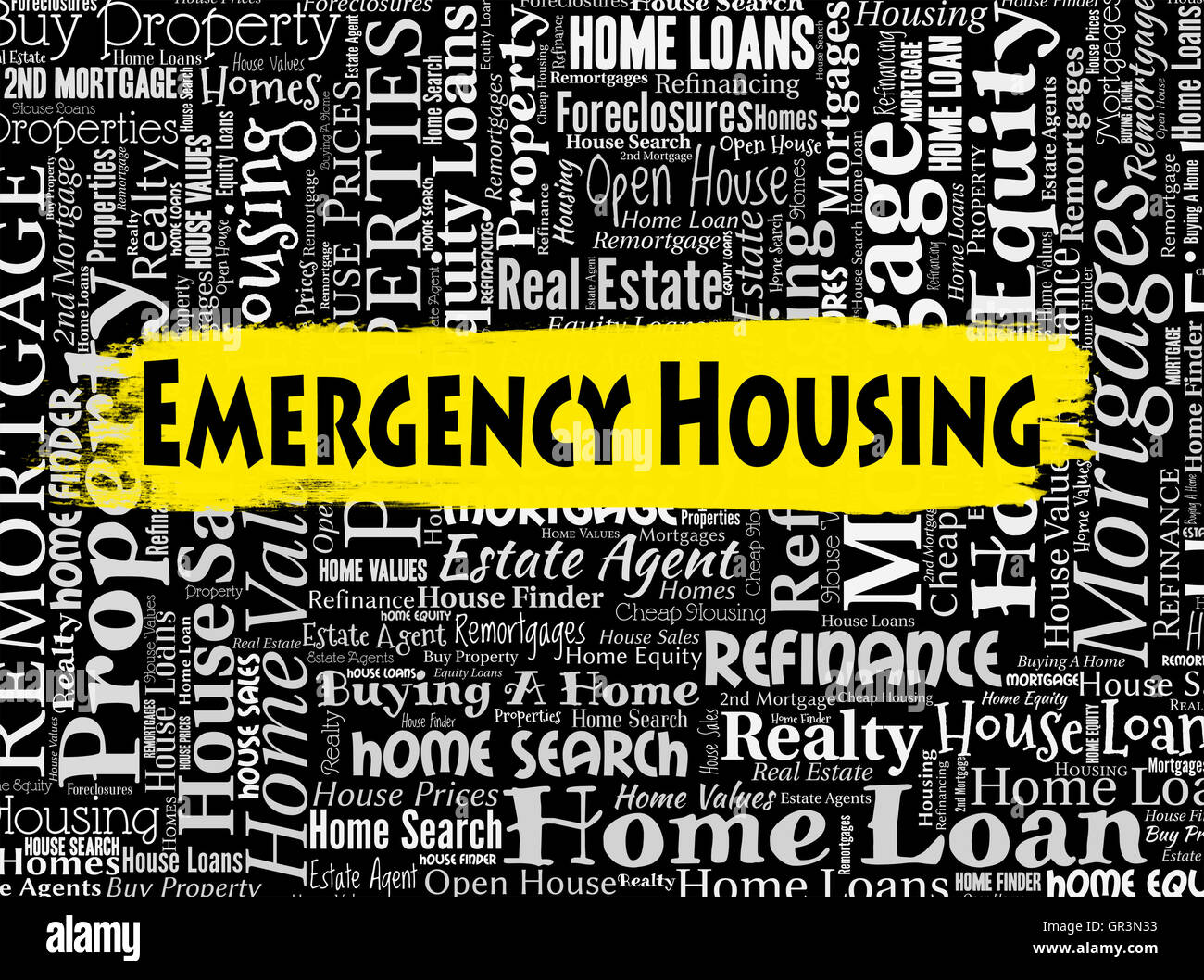 Emergency Housing Showing House Homes And Home Stock Photo Alamy