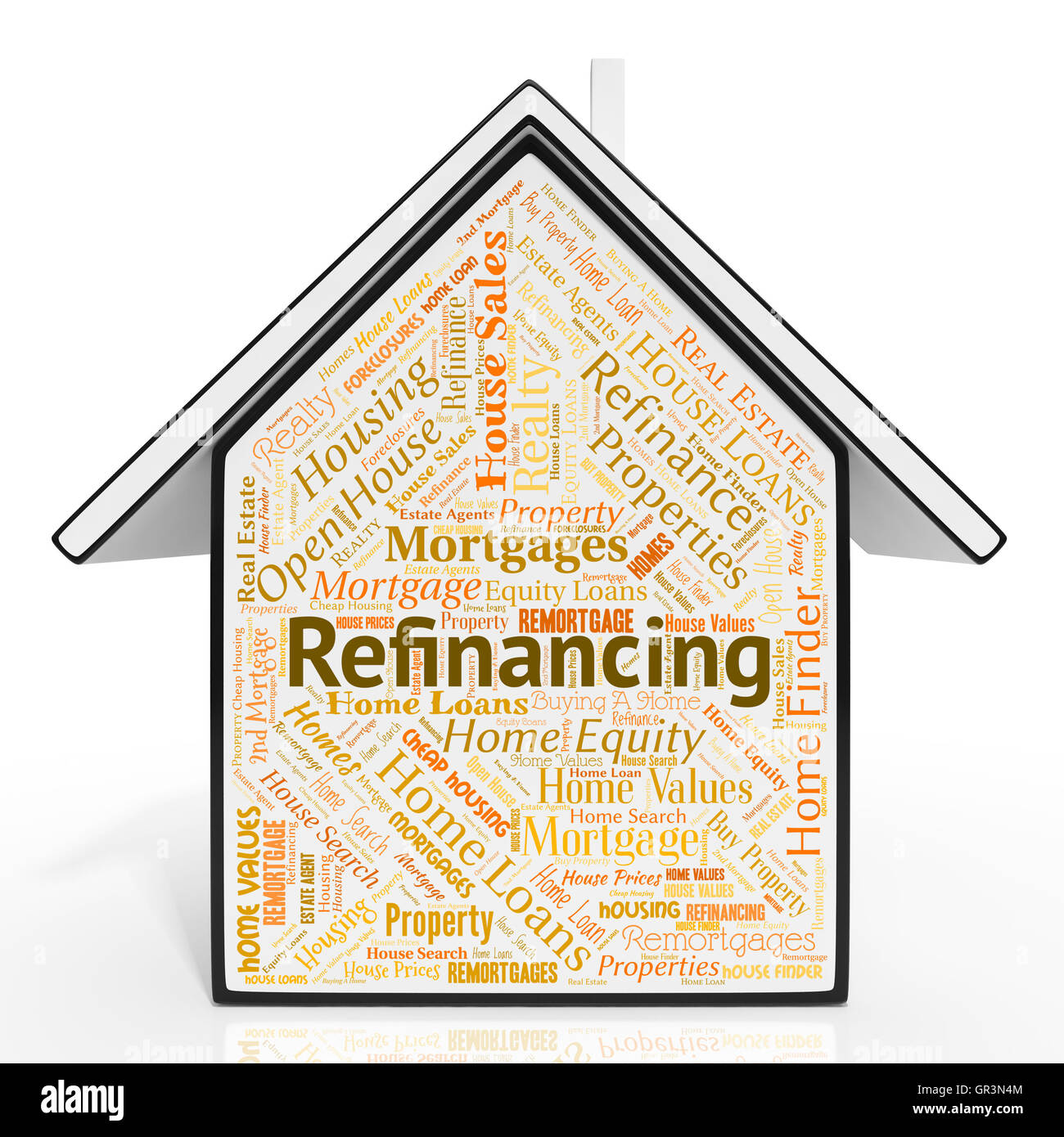 Refinancing House Representing Mortgage Property And Properties Stock Photo