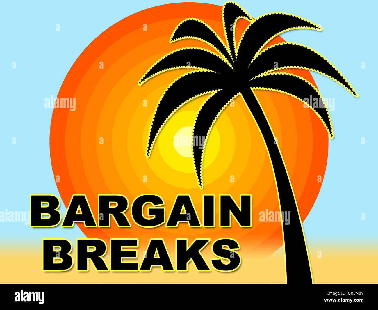 Bargain Breaks Showing Short Vacation And Discount Stock Photo