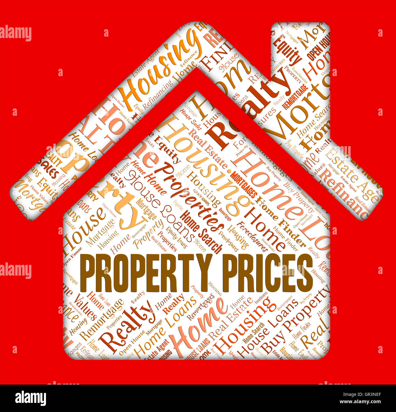 Property Prices Indicating Real Estate And Estimate Stock Photo
