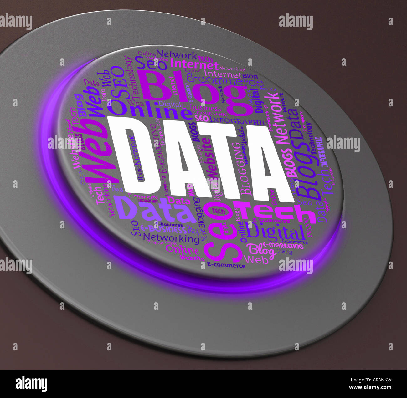 Data Button Representing Hi Tec And Tech Stock Photo