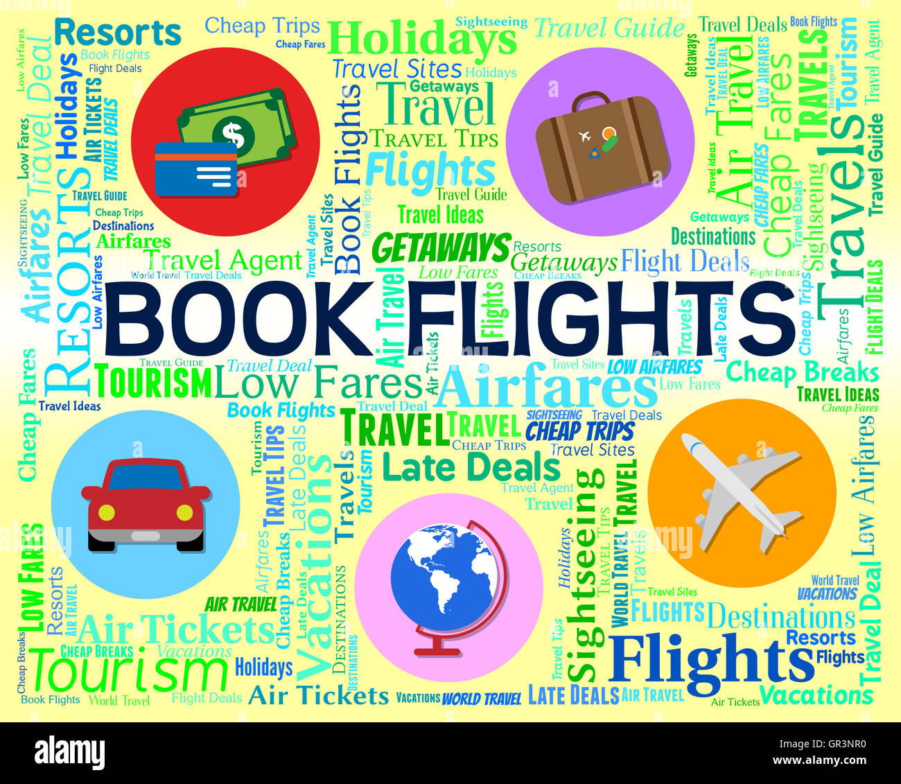 Book Flights Meaning Booking Booked And Airplane Stock Photo Alamy