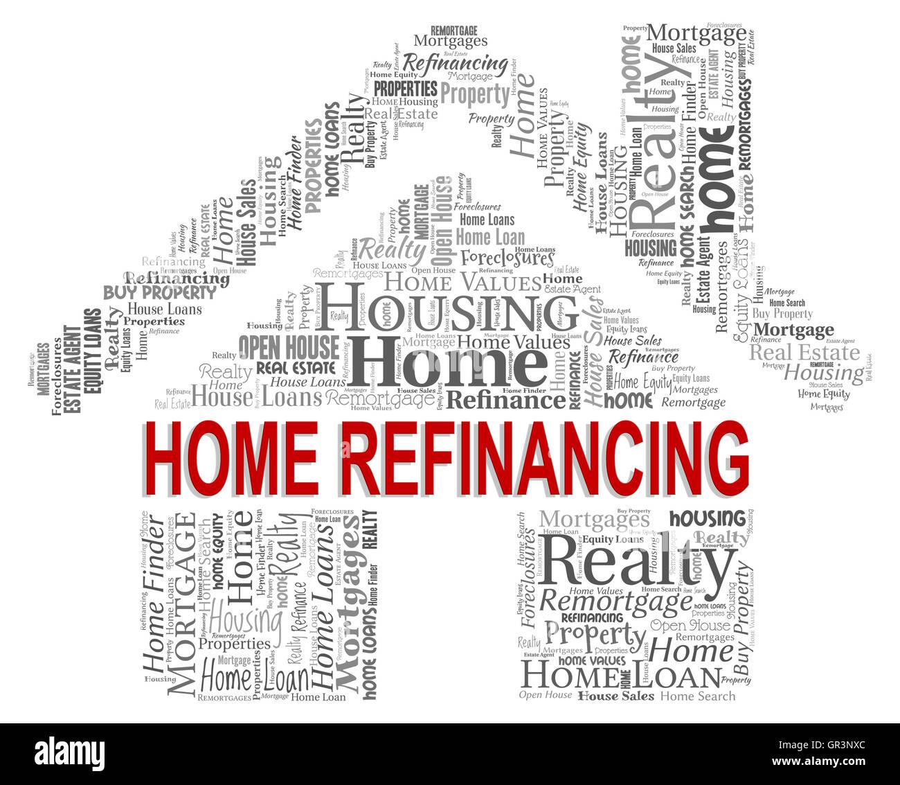 Home Refinancing Meaning Residence Debt And Homes Stock Photo