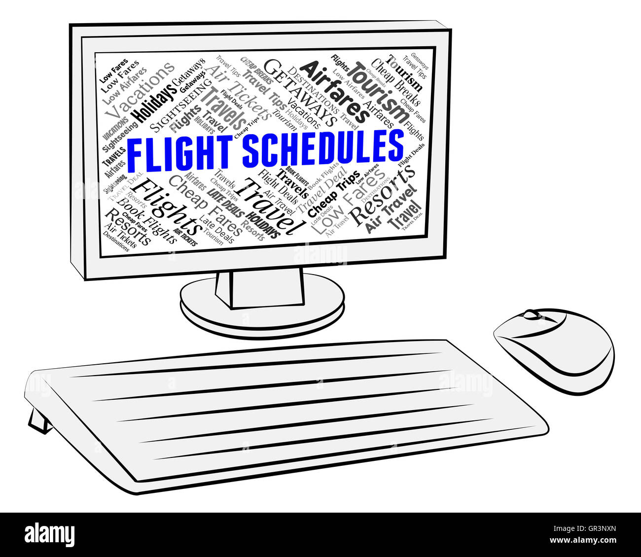 Flight Schedules Showing Flying Journey And Fly Stock Photo