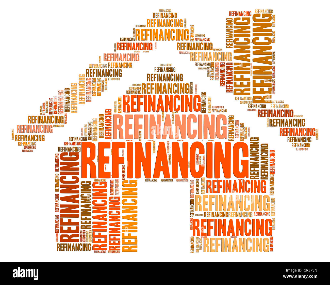 House Refinancing Representing Home Residence And Mortgage Stock Photo