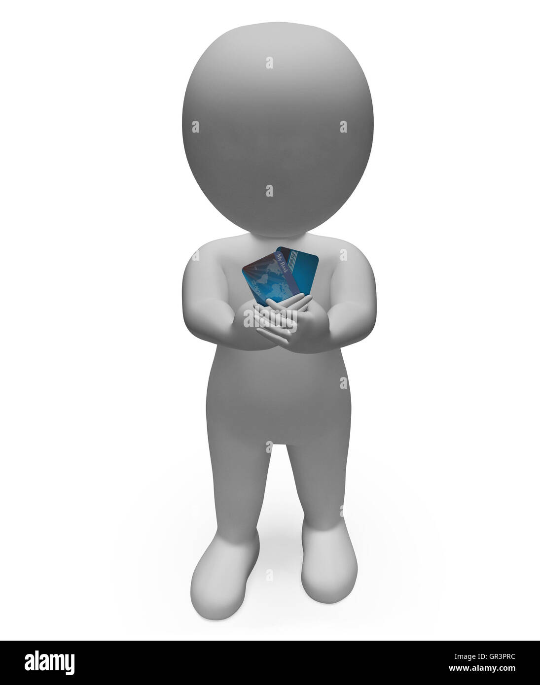 Credit Card Meaning Banking Problem And Render 3d Rendering Stock Photo