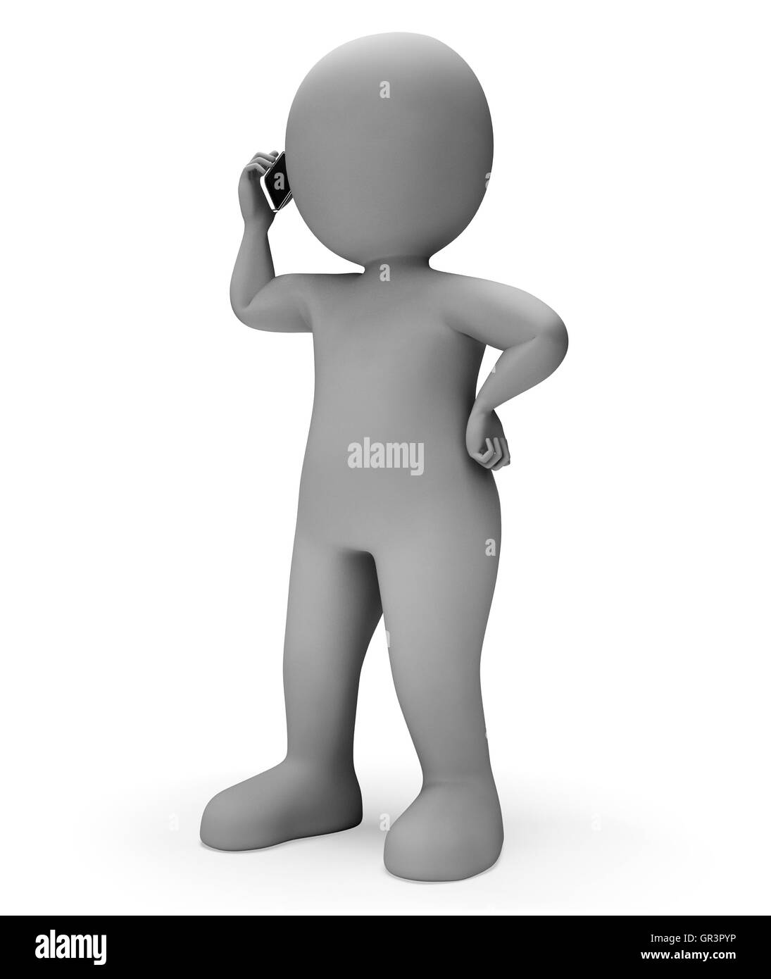 Character Calling Meaning Correspond Chat And Talked 3d Rendering Stock Photo