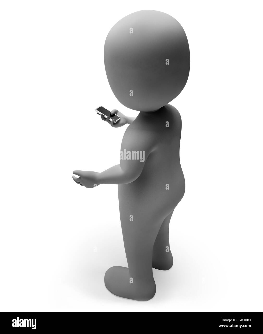 Calling Smartphone Showing Message Communicate And Networking 3d Rendering Stock Photo