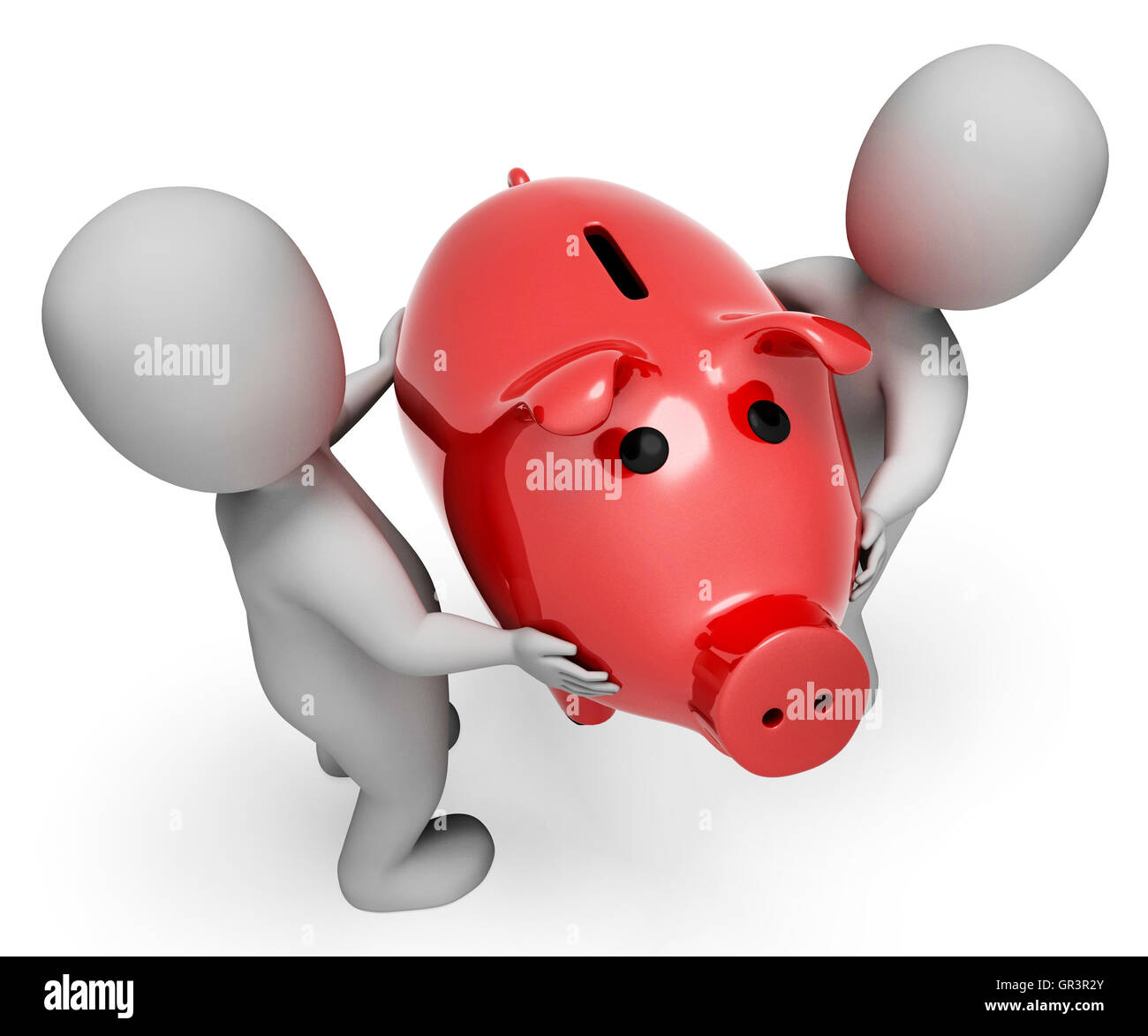 Piggybank Money Showing Saving Render And Wealthy 3d Rendering Stock