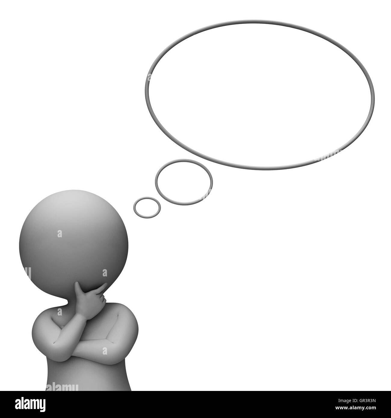 Thought Bubble Showing Think About It And Illustration 3d Rendering Stock Photo