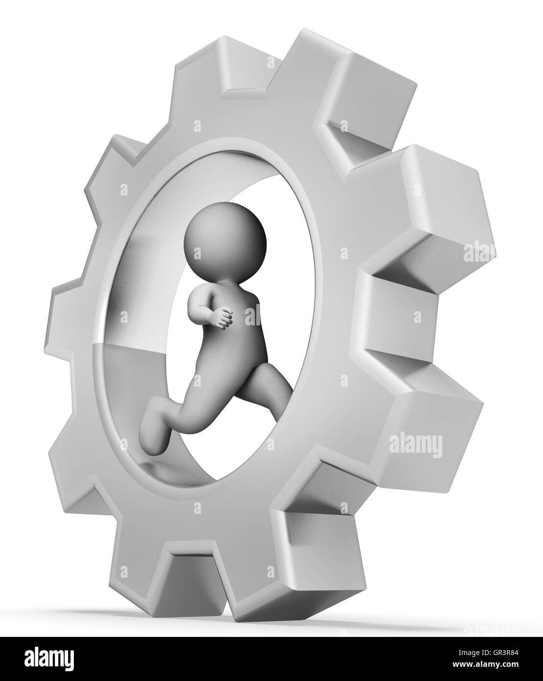 Rat Race Meaning Mind Numbing And Gears 3d Rendering Stock Photo