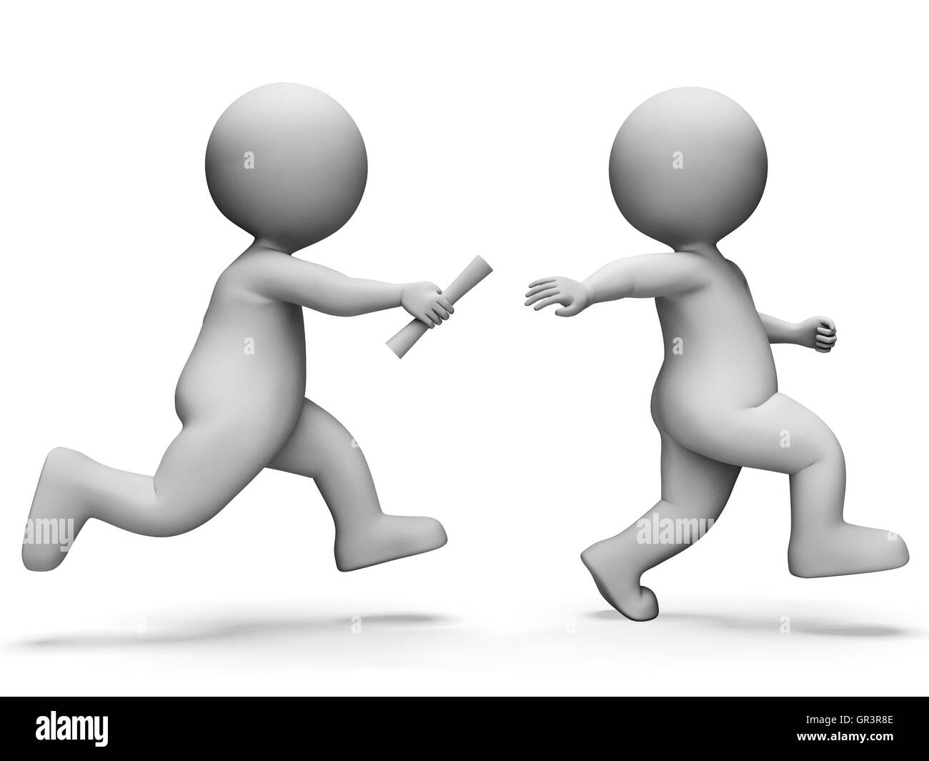 Athletics Race Meaning Track And Field And Passing The Baton 3d Rendering Stock Photo Alamy