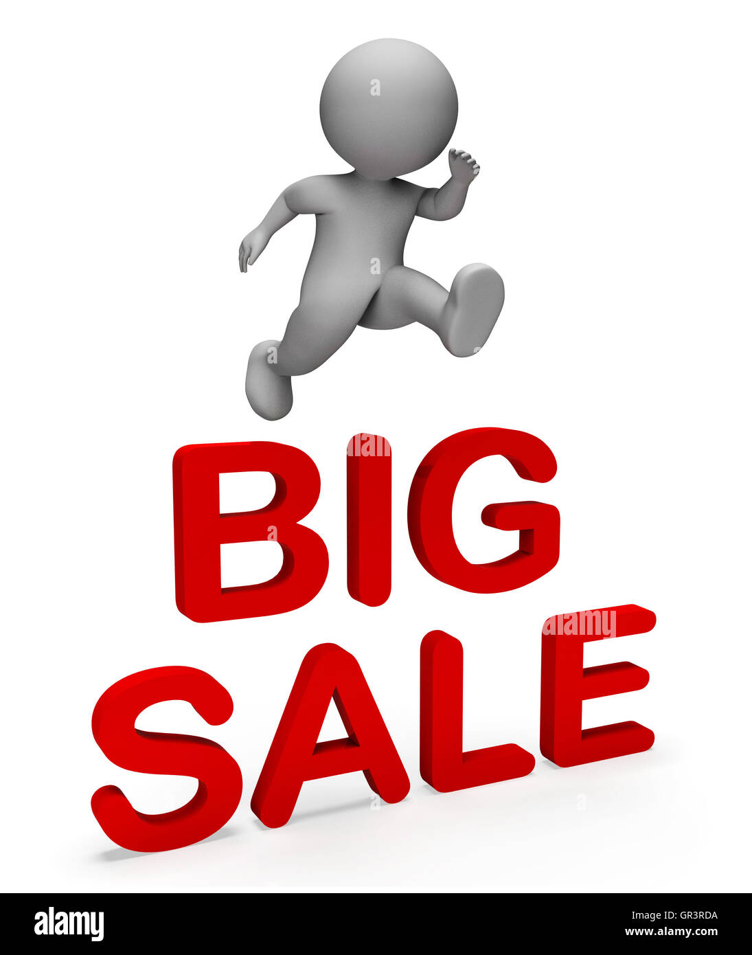 Big Sale Meaning Savings Clearance And Character 3d Rendering Stock
