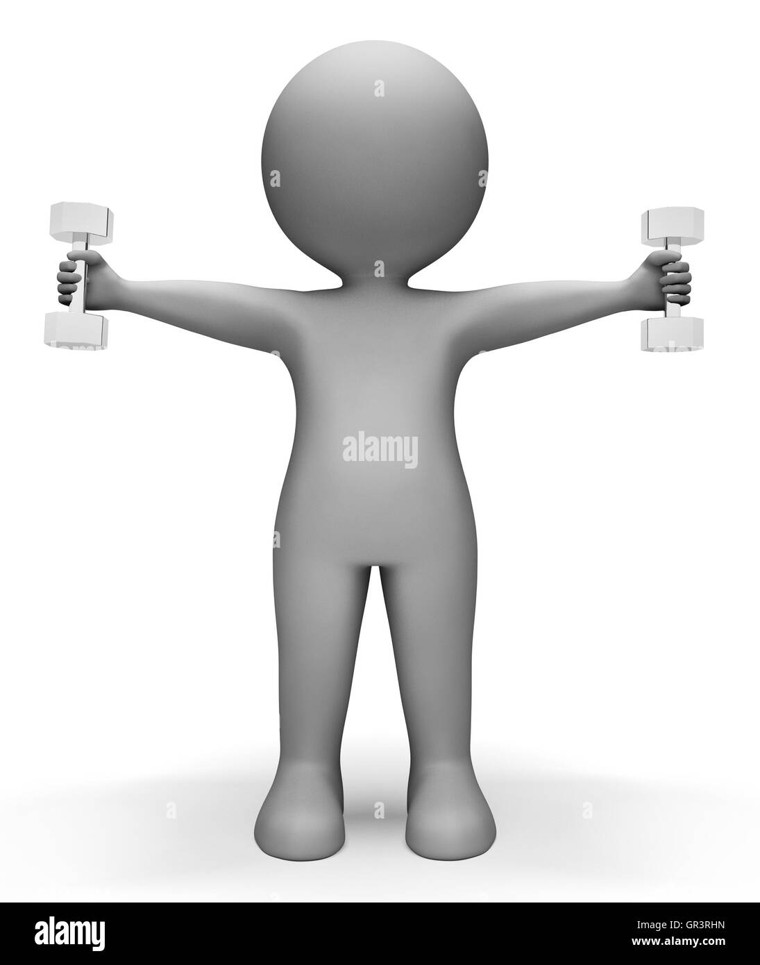 Exercise Character Meaning Get Fit And Lifting 3d Rendering Stock Photo ...