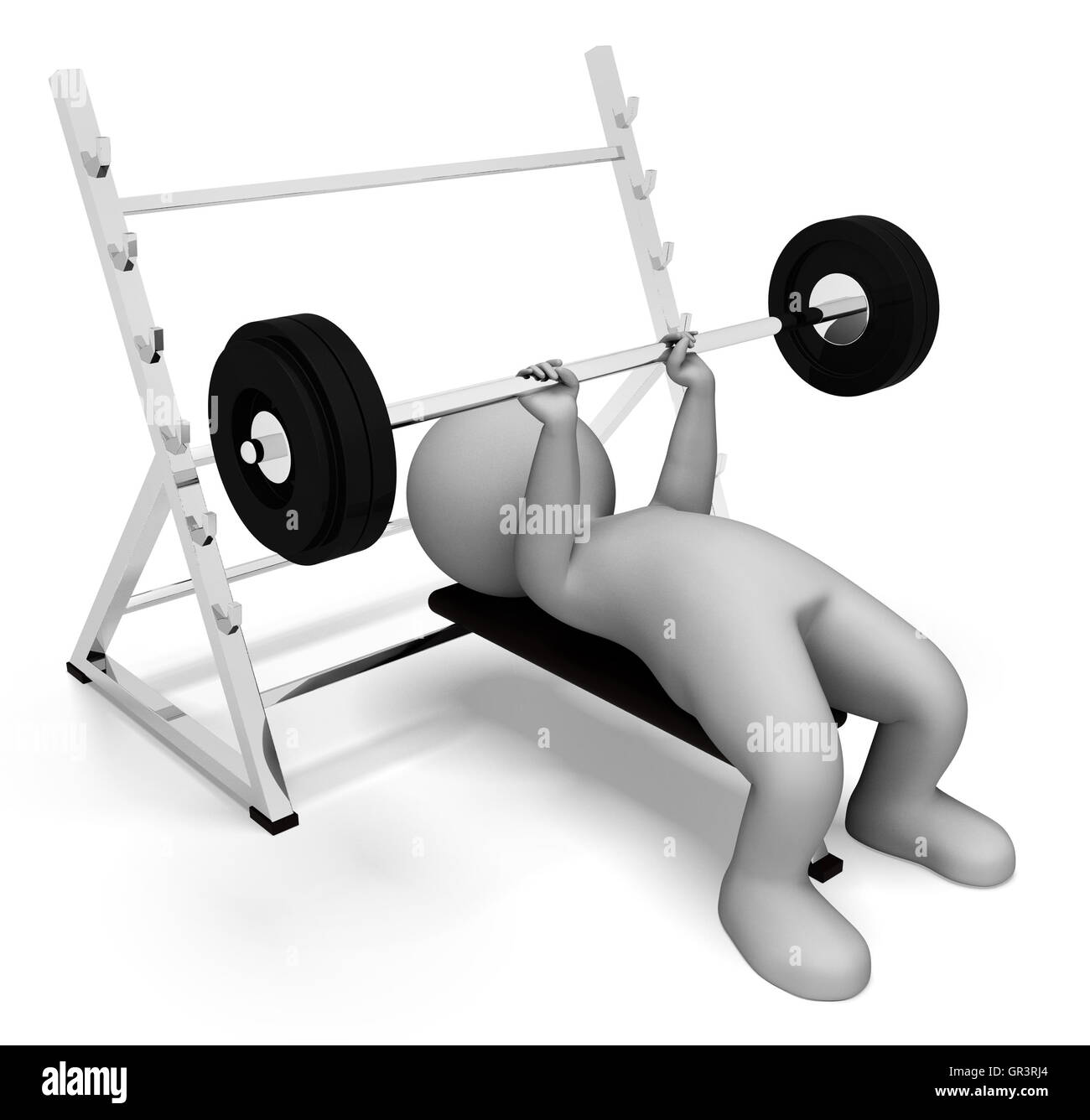 Weight Lifting Meaning Workout Equipment And Macho 3d Rendering Stock Photo