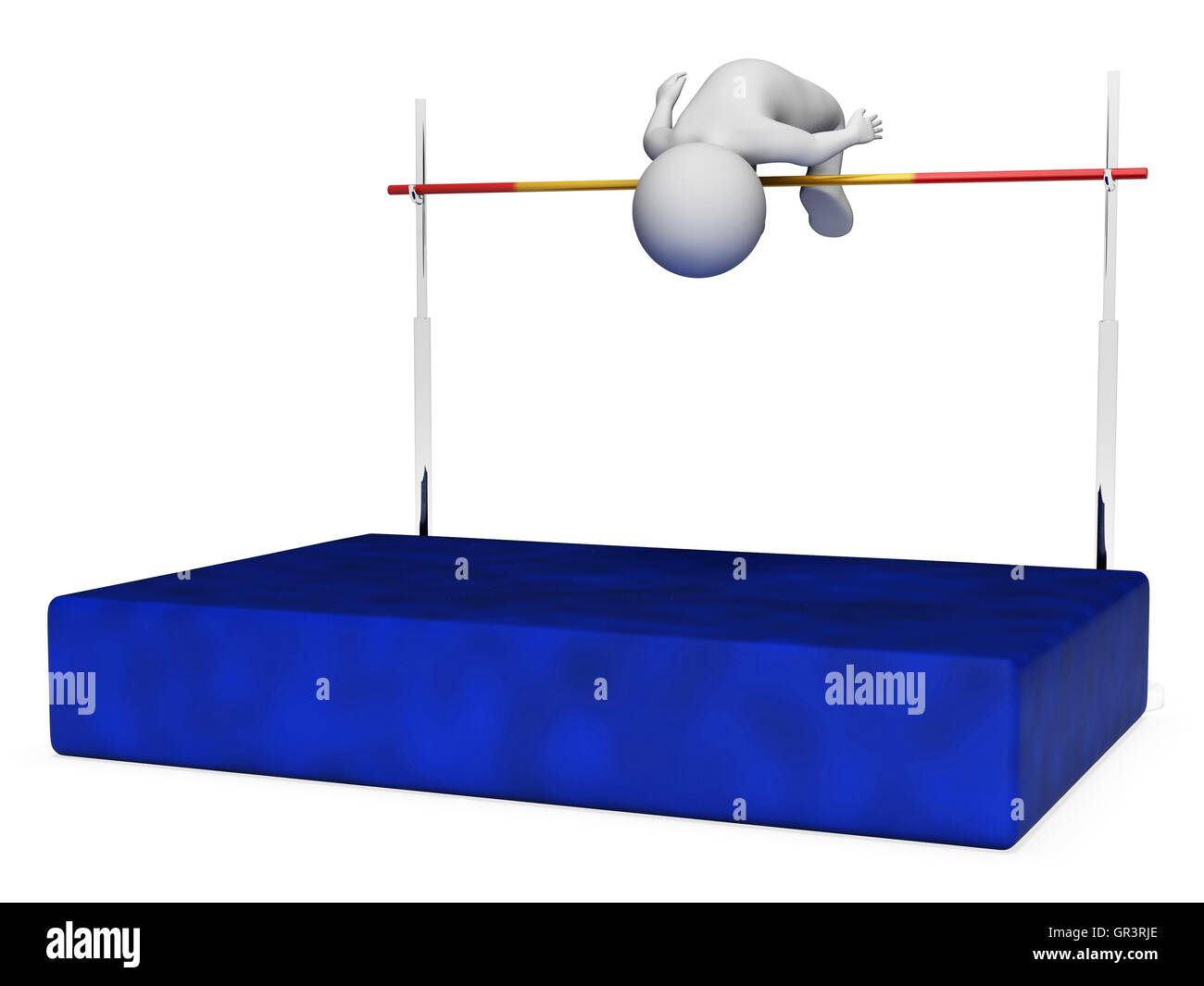 High Jump Meaning Hard Times And Training 3d Rendering Stock Photo Alamy