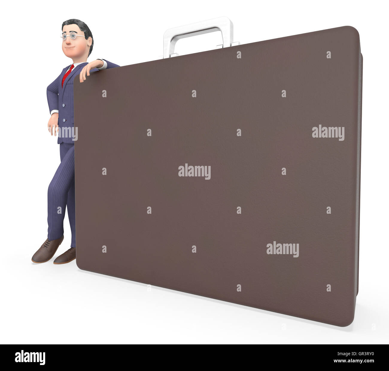 Character Briefcase Meaning Business Person And Entrepreneurs 3d