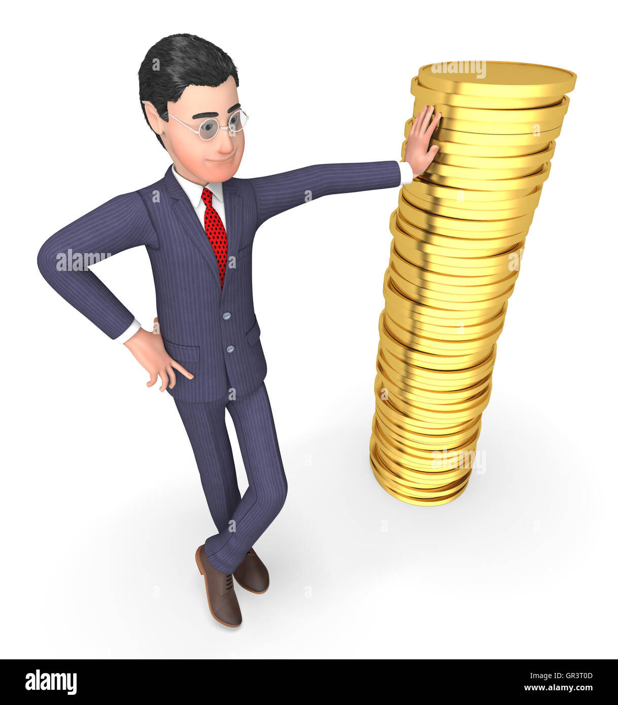 Finance Money Representing Business Person And Coin 3d Rendering Stock ...