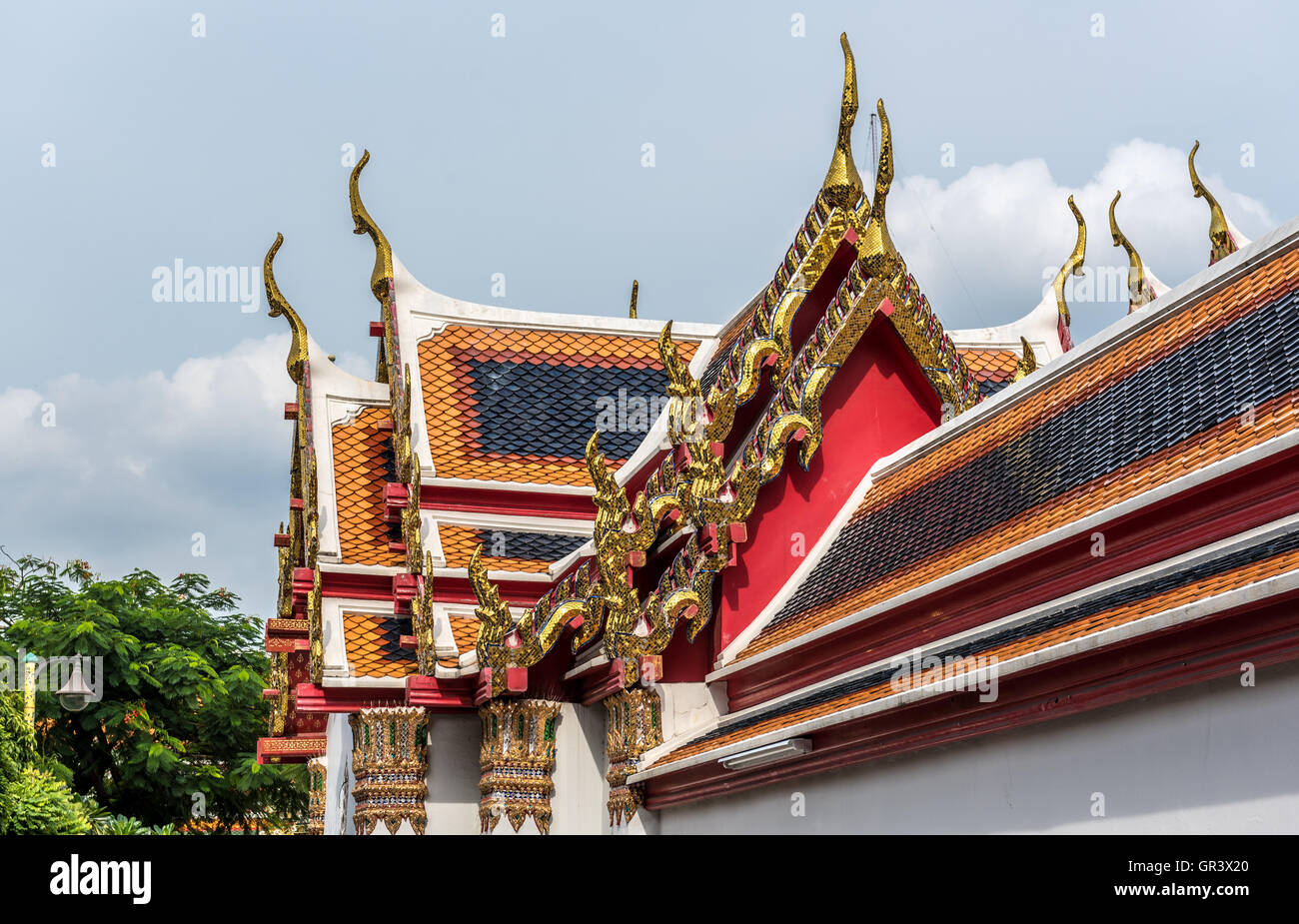 Wat Pho buddhist temple on the bank of the Chao Phraya River in Bangkok, capital city of Bangkok Stock Photo