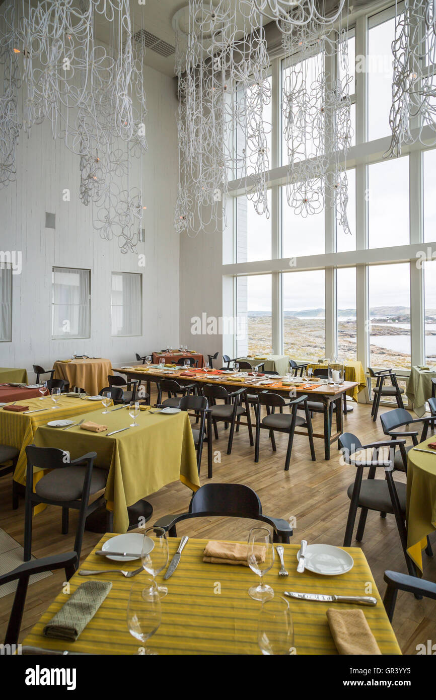 The Fogo Island Inn interior near Joe Batt's Arm, Fogo Island, Newfoundland and Labrador, Canada