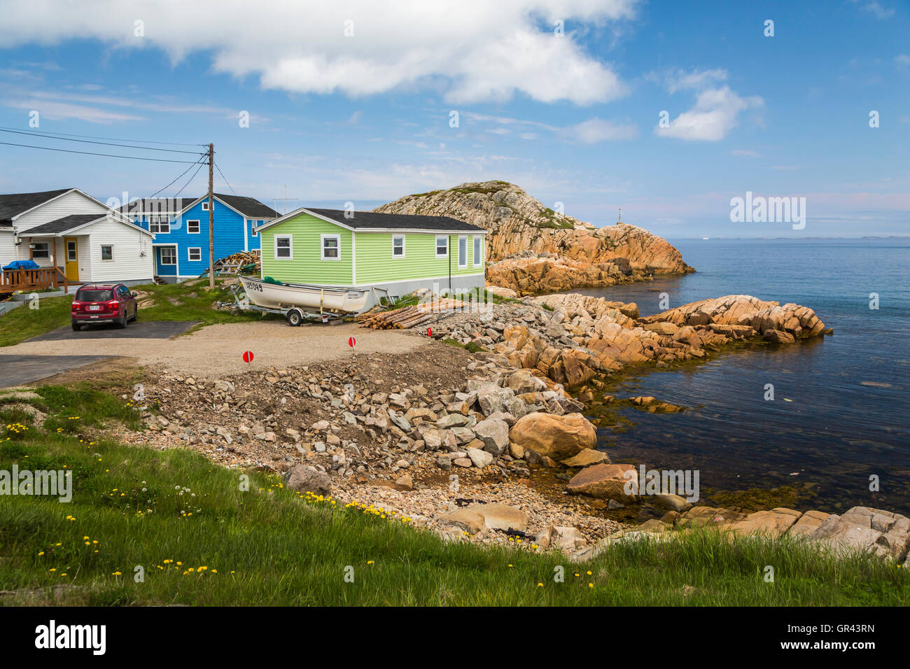 Fishing stages and boats in the harbor at Joe Batt's ArmBarr'd Islands