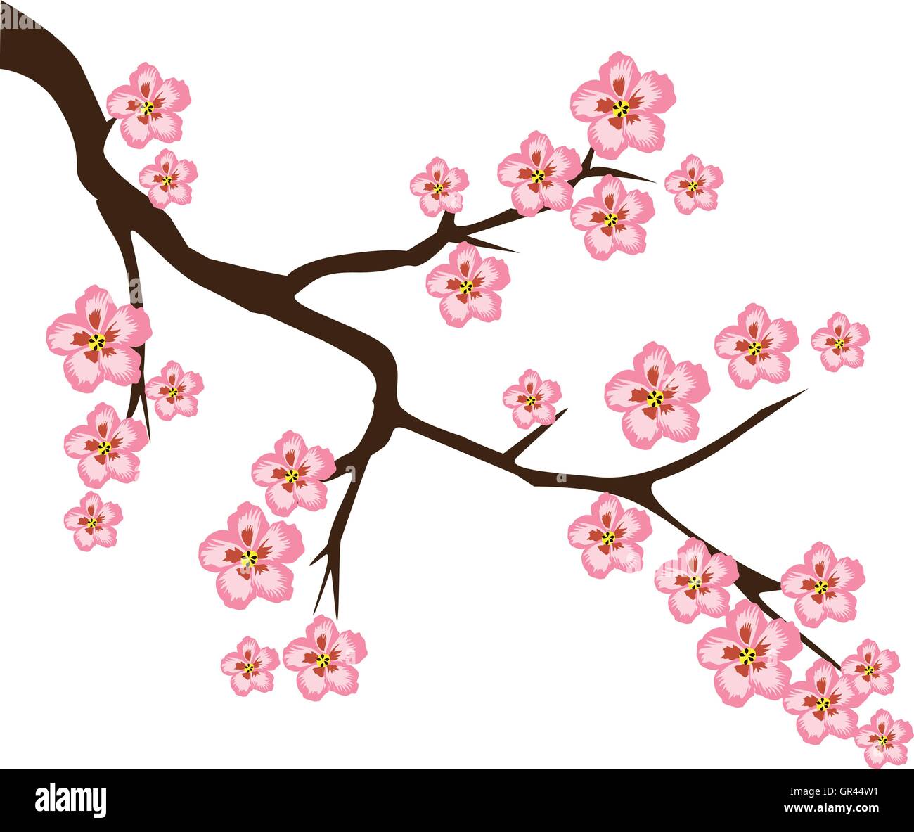 vector illustration of cherry blossom branch Stock Vector Image & Art ...